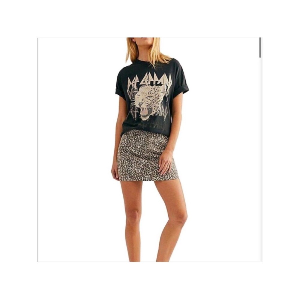 Free People Animal Print Mini Skirt size 8